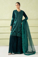 3 Piece Embroidered Velvet Suit