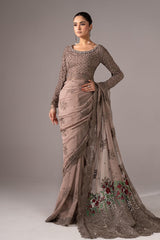 Embroidered Chiffon Saree