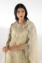 Stitched Embroidered Organza Shirt+ Culotte