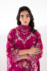 Stitched Embroidered Muzlin Lawn Shirt+ Shalwar