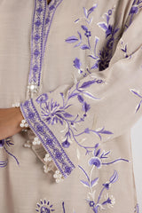 Stitched Embroidered Raw Silk Shirt
