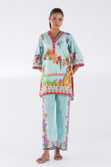 Stitched Printed Lawn Shirt+ Culotte