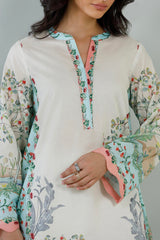 Stitched Printed Lawn Shirt+ Dupatta