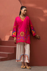 Stitched Printed Viscose Shirt+ Culotte