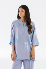 Stitched Embroidered Dobby Shirt+ Culotte