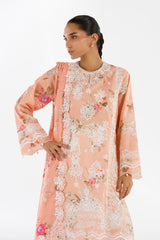 Stitched Embroidered Lawn Shirt + Dupatta