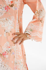 Stitched Embroidered Lawn Shirt + Dupatta