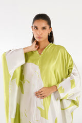 Stitched Printed Satin Shirt+ Culotte