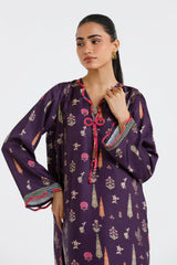 Stitched Printed Satin Shirt+ Culotte