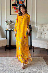 Stitched Printed Raw Silk Shirt
