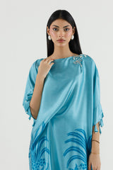 Stitched Printed Satin Shirt+ Culotte