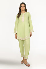 Cambric Embroidered Co-Ord Set