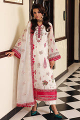 3-PC Embroidered Cotton Net CMA-5-237
