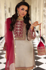 3-PC Embroidered Cotton Net CMA-5-233