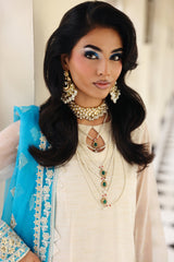 3-PC Embroidered Cotton Net CMA-5-239