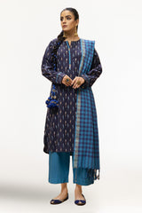 Jacquard Shirt And Dyed Trouser With Jacquard Dupatta