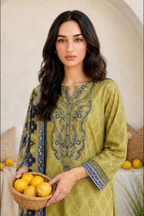 Embroidered Kurta Dupatta - 2666