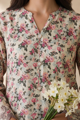 Embroidered Kurta Trouser - 3704