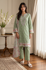 Embroidered Kurta Dupatta Trouser - 3200