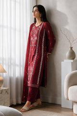 Embroidered Kurta Dupatta Trouser - 3284