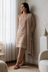 Embroidered Kurta Dupatta Trouser - 3399
