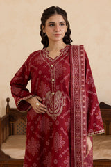 Embroidered Kurta Dupatta Trouser - 3357