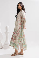 Printed Kaftaan Slub Textured Dress - 2896