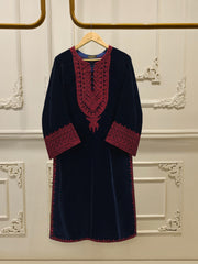 2 Piece - Embroidered Velvet Suit S112861