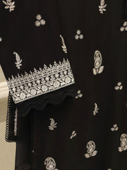 3 Piece - Pure Embroidered Cotton Net Suit S114179