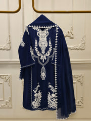 3 Piece - Pure Embroidered Korean Silk Suit S114670