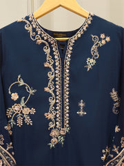 2 Piece- Pure khadi Silk Embroidered Suit S114861