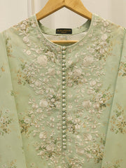 Embroidered Digital Printed Cambric Shirt S113010