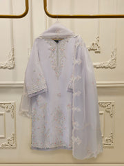 3 Piece- Pure Sheesha Silk Embroidered Suit S115308