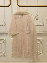 3 Piece - Pure Organza Embroidered Suit S114615