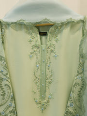 3 Piece- Pure Sheesha Silk Embroidered Suit S115038
