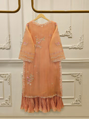 3 Piece - Pure Organza Embroidered Suit S115289