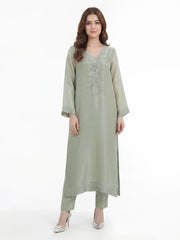 2 Piece Silk Suit- Embellished (Pret)