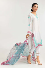 2 Piece Khadi Net Embroidered Shirt With Dupatta
