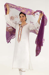 2 Piece Khadi Net Embroidered Shirt and Dupatta