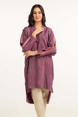 Dyed Yarn Cotton Embroidered Shirt