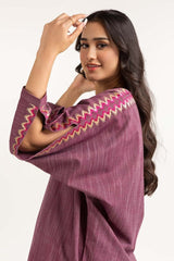 Dyed Yarn Cotton Embroidered Shirt