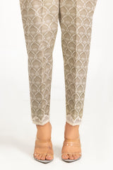 Luxury Pret Indian Rawsilk Screen Printed Embellished Trouser