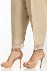 Beige Cambric Embroidered Shalwar
