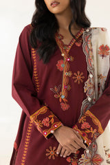 Stitched Embroidered Lawn Skinny Shalwar