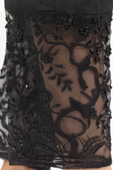 Black Embroicered Indian Raw Silk Trousers