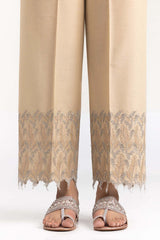 Beige Cambric Festive Trousers