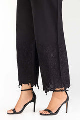 Black Embroidered Khaddar Trouser