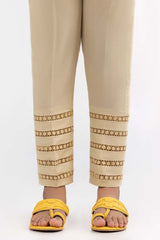 Beige Cambric Fashion Trousers