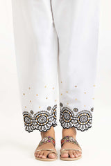 Off-White Rawsilk Embroidered Trousers