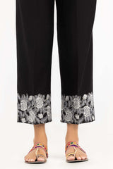 Black Khaddar Embroidered Trousers
